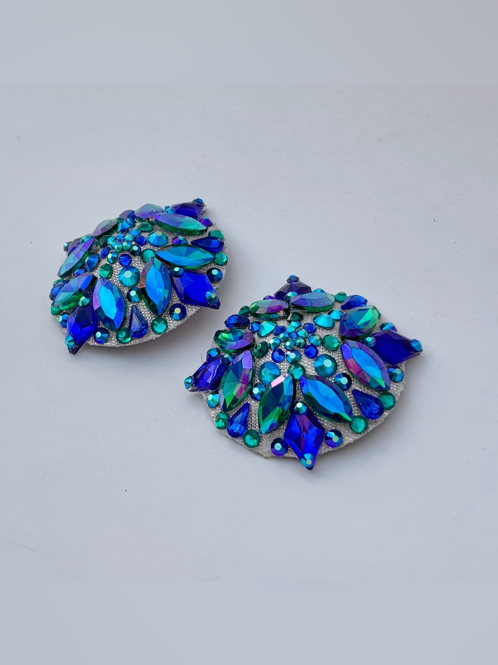 Blue-Green Rhinestone Reusable Pasties